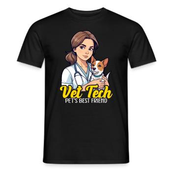 Vet Tech Pet’s Best Friend Veterinary Practitioner - T-shirt homme - noir - Devant - AI Model Male 178 light (178cm)