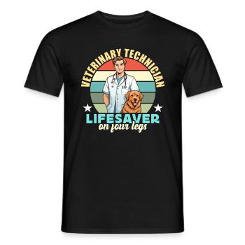 Veterinary Technician Lifesaver On Veterinarian - Männer T-Shirt - Schwarz - Vorne - AI Model Male 178 light (178cm)