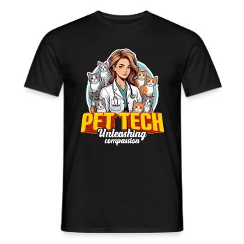 Veterinary Technician Pet Tech Unleashing Vet Med - Men's T-Shirt - black - Front - AI Model Male 178 light (178cm)