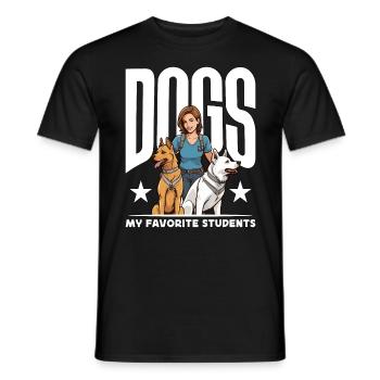 Dog Trainer Dogs My Favorite Students Animal Lover - Men's T-Shirt - black - Front - AI Model Male 178 light (178cm)