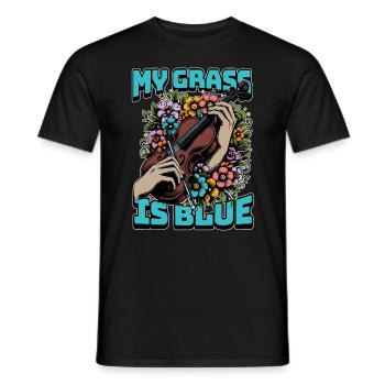 Fiddle My Grass Is Blue Music Lover Fiddle Player - Men's T-Shirt - black - Front - AI Model Male 178 light (178cm)