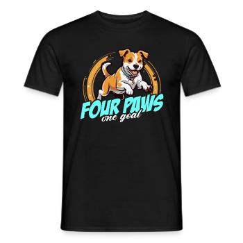 Dog Agility Training Four Paws One Goal Dog Owner - Men's T-Shirt - black - Front - AI Model Male 178 light (178cm)