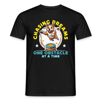 Dog Agility Training Chasing Dreams One Dog Sport - Men's T-Shirt - black - Front - AI Model Male 178 light (178cm)