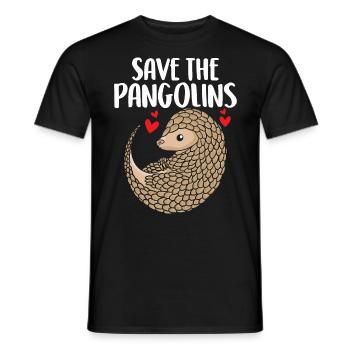Rette die Schuppentiere Ameisenbär Lustig Gefährdet - Männer T-Shirt - Schwarz - Vorne - AI Model Male 178 light (178cm)