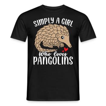 Simplement une fille qui aime les filles de pangolins drôles - T-shirt homme - noir - Devant - AI Model Male 178 light (178cm)