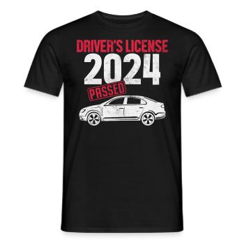 Driver's License 2024 Passed Funny Driving - Men's T-Shirt - black - Front - AI Model Male 178 light (178cm)