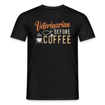 Veterinarian Before Coffee Vet Clinic Coffee Lover - Männer T-Shirt - Schwarz - Vorne - AI Model Male 178 light (178cm)