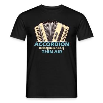 Accordion Making Music Out Of Wind Instrument - Men's T-Shirt - black - Front - AI Model Male 178 light (178cm)