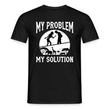 Zoologiste Mon problème Ma solution Pictogramme Papa Maman - T-shirt homme - noir - Devant - AI Model Male 178 light (178cm)