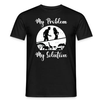 Zoologiste Mon problème Ma solution Pictogramme Maman Papa - T-shirt homme - noir - Devant - AI Model Male 178 light (178cm)