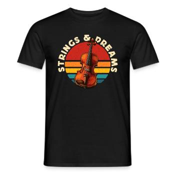 Fiddle Strings & Dreams Amateur d’instruments de musique - T-shirt homme - noir - Devant - AI Model Male 178 light (178cm)