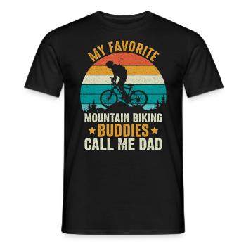 My Favorite Mountain Biking Buddies Funny - Men's T-Shirt - black - Front - AI Model Male 178 light (178cm)