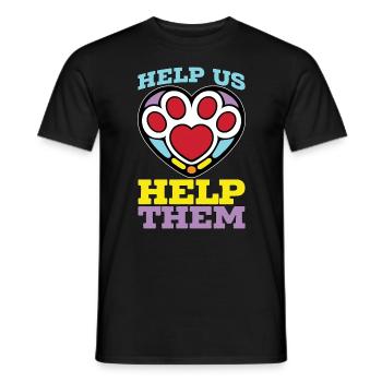 Animal Shelter Help Us Help Them Pet Adoption - Men's T-Shirt - black - Front - AI Model Male 178 light (178cm)