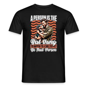 Animal Shelter A Person Is The Best Veterinarian - Men's T-Shirt - black - Front - AI Model Male 178 light (178cm)