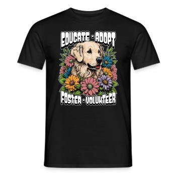 Animal Shelter Educate Adopt Foster Animal Lover - Men's T-Shirt - black - Front - AI Model Male 178 light (178cm)