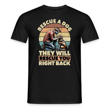 Animal Shelter Rescue A Dog They Will Animal Lover - Men's T-Shirt - black - Front - AI Model Male 178 light (178cm)