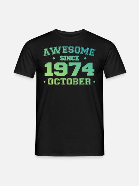 Octobre 1974 - Cadeau Anniversaire Octobre 1974 - T-shirt herr - svart