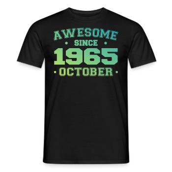 Oktober 1965 - Oktober 1965 Geburtstagsgeschenk - Männer T-Shirt - Schwarz - Vorne - AI Model Male 178 light (178cm)