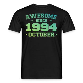 October 1994 - October 1994 Birthday Gift - Men's T-Shirt - black - Front - AI Model Male 178 light (178cm)