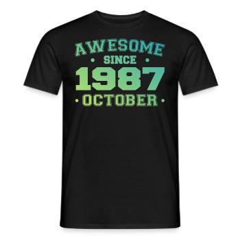 October 1987 - October 1987 Birthday Gift - Men's T-Shirt - black - Front - AI Model Male 178 light (178cm)