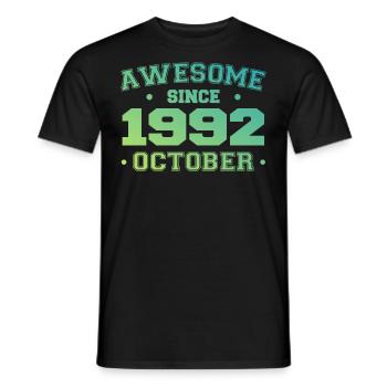 October 1992 - October 1992 Birthday Gift - Men's T-Shirt - black - Front - AI Model Male 178 light (178cm)