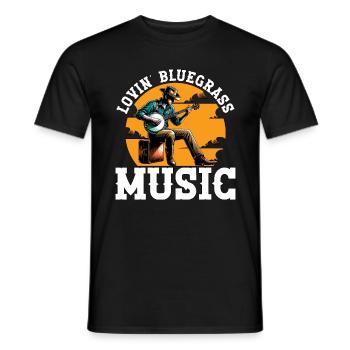 Lovin' Bluegrass Music Musicien d’instrument à cordes - T-shirt homme - noir - Devant - AI Model Male 178 light (178cm)