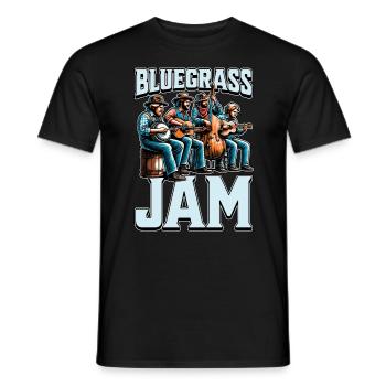 Bluegrass Jam String Instrument Folk Music Lover - Men's T-Shirt - black - Front - AI Model Male 178 light (178cm)