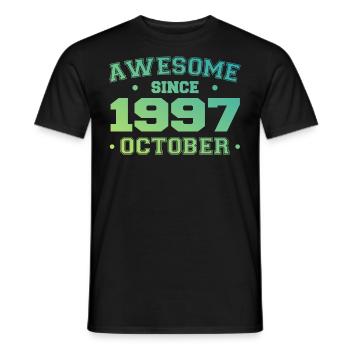 October 1997 - October 1997 Birthday Gift - Men's T-Shirt - black - Front - AI Model Male 178 light (178cm)
