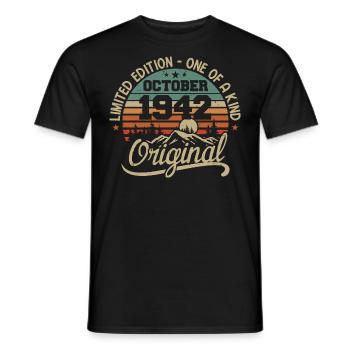 Oktober 1942 - Im Oktober 1942 werden Legenden geboren - Männer T-Shirt - Schwarz - Vorne - AI Model Male 178 light (178cm)