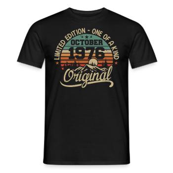 Oktober 1976 - Im Oktober 1976 wurden Legenden geboren - Männer T-Shirt - Schwarz - Vorne - AI Model Male 178 light (178cm)