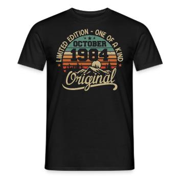 Octobre 1984 - Légendes Sont Nées En Octobre 1984 - T-shirt homme - noir - Devant - AI Model Male 178 light (178cm)