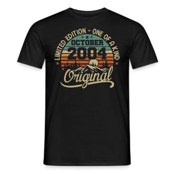 October 2004 - Legends Are Born In October 2004 - Men's T-Shirt - black - Front - AI Model Male 178 light (178cm)