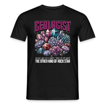 Geologist The Other Kind Of Rock Star Rockhounding - Men's T-Shirt - black - Front - AI Model Male 178 light (178cm)