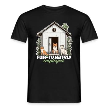 Animal Shelter Fur-tunately Employed Veterinarian - Men's T-Shirt - black - Front - AI Model Male 178 light (178cm)