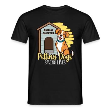 Animal Shelter Petting Dogs Saving Lives Dog Lover - Men's T-Shirt - black - Front - AI Model Male 178 light (178cm)