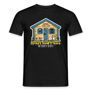 Animal Shelter Heart And Paws In Every Dog Owner - Männer T-Shirt - Schwarz - Vorne - AI Model Male 178 light (178cm)