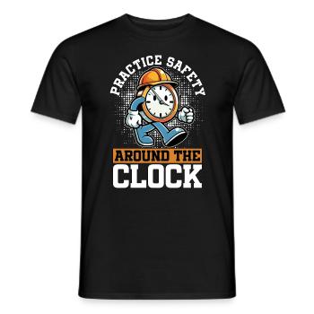 Safety Officer Practice Safety Around Construction - Men's T-Shirt - black - Front - AI Model Male 178 light (178cm)