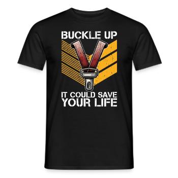 Agent de sécurité Attachez votre ceinture cela pourrait la sécurité publique - T-shirt homme - noir - Devant - AI Model Male 178 light (178cm)