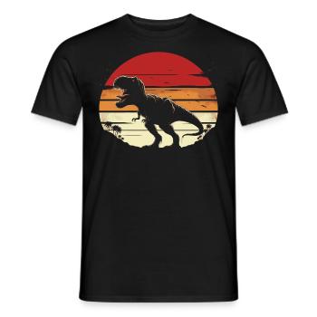 Dinosaur T-Rex Retro Vintage Dinosaur Lovers Gift - T-shirt homme - noir - Devant - AI Model Male 178 light (178cm)