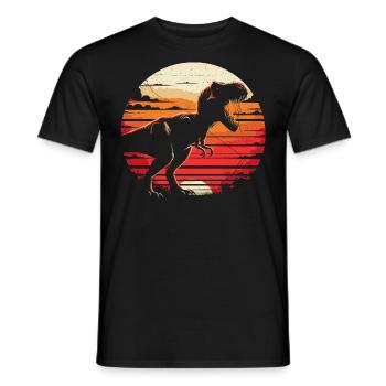 Dinosaur T-Rex Retro Vintage Dinosaur Lovers Gift - T-shirt homme - noir - Devant - AI Model Male 178 light (178cm)