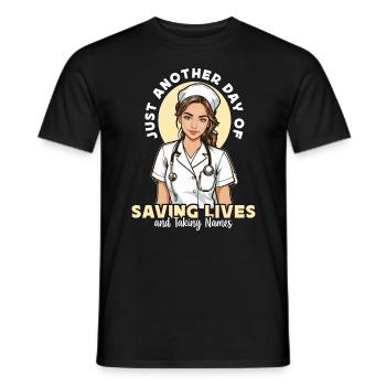 Nurse Practitioner Just Another Day Of Healthcare - Männer T-Shirt - Schwarz - Vorne - AI Model Male 178 light (178cm)