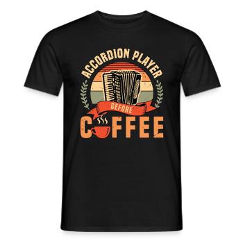 Accordéoniste avant l’amateur de café de musique folklorique - T-shirt homme - noir - Devant - AI Model Male 178 light (178cm)