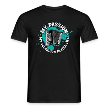 Accordion Player My Passion My Accordion Musician - Männer T-Shirt - Schwarz - Vorne - AI Model Male 178 light (178cm)