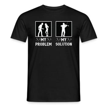 Fiddle Player My Problem My Solution Pictogram Dad - Männer T-Shirt - Schwarz - Vorne - AI Model Male 178 light (178cm)