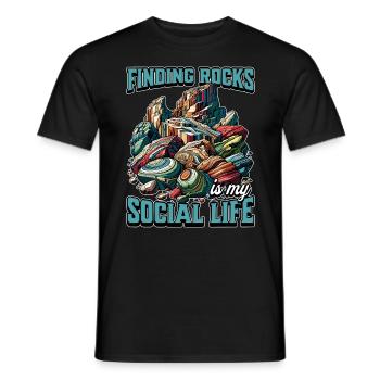 Trouver des roches, c’est collecter des minéraux - T-shirt homme - noir - Devant - AI Model Male 178 light (178cm)