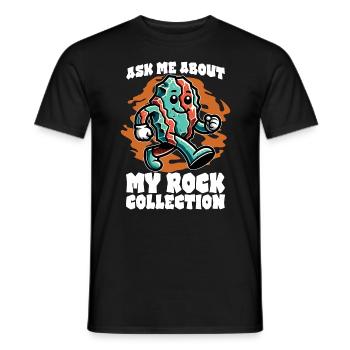 Posez-moi des questions sur ma collection de minéraux - T-shirt homme - noir - Devant - AI Model Male 178 light (178cm)