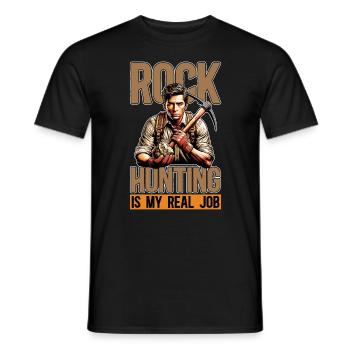 La chasse aux rochers est mon vrai métier de géologue - T-shirt homme - noir - Devant - AI Model Male 178 light (178cm)