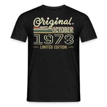 Né en Octobre 1978 Rétro Anniversaire Octobre 1978 - T-shirt homme - noir - Devant - AI Model Male 178 light (178cm)