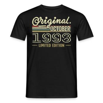 Born in October 1998 Retro Birthday October 1998 - Men's T-Shirt - black - Front - AI Model Male 178 light (178cm)