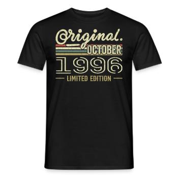 Born in October 1996 Retro Birthday October 1996 - Men's T-Shirt - black - Front - AI Model Male 178 light (178cm)